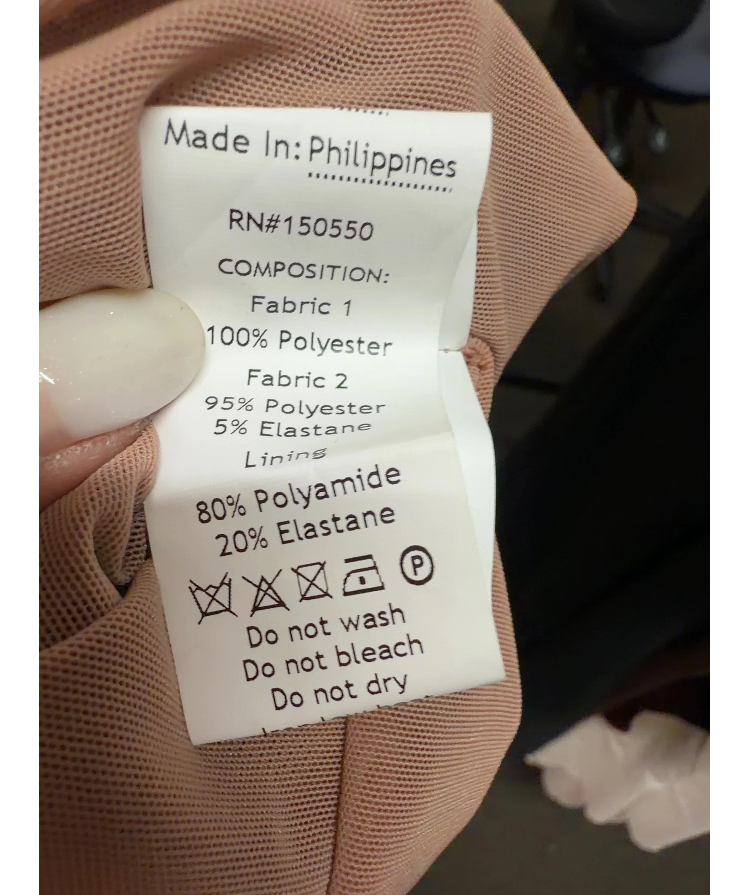 House of CB Black Tiff, size UK S — care label