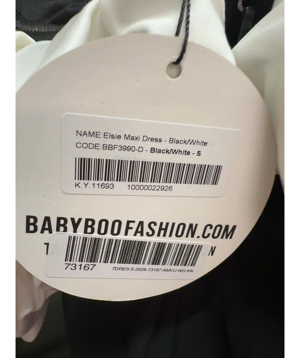 Babyboo Black Elsi Maxi Dress, size UK S — label