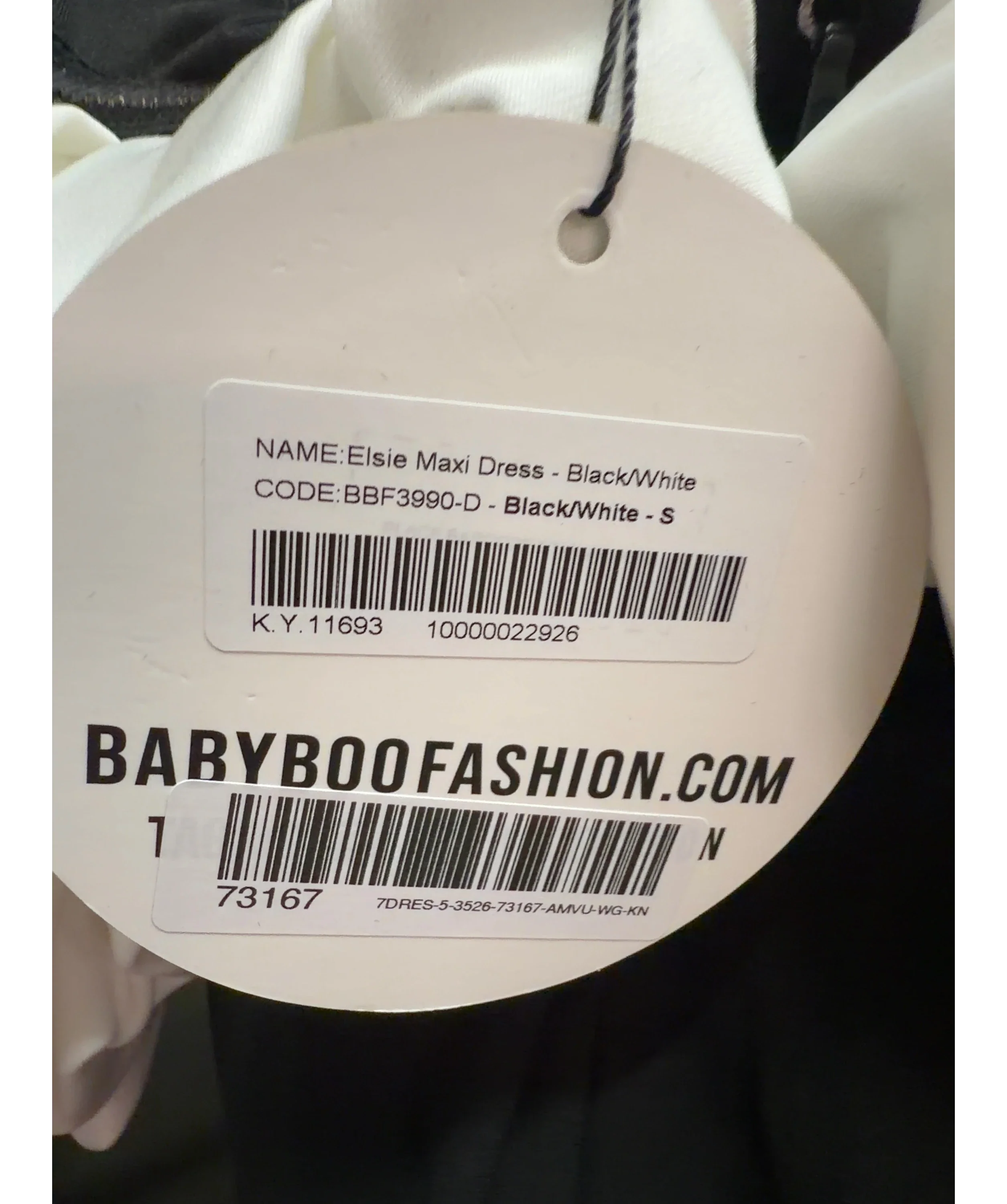 Babyboo Black Elsi Maxi Dress, size UK S — label