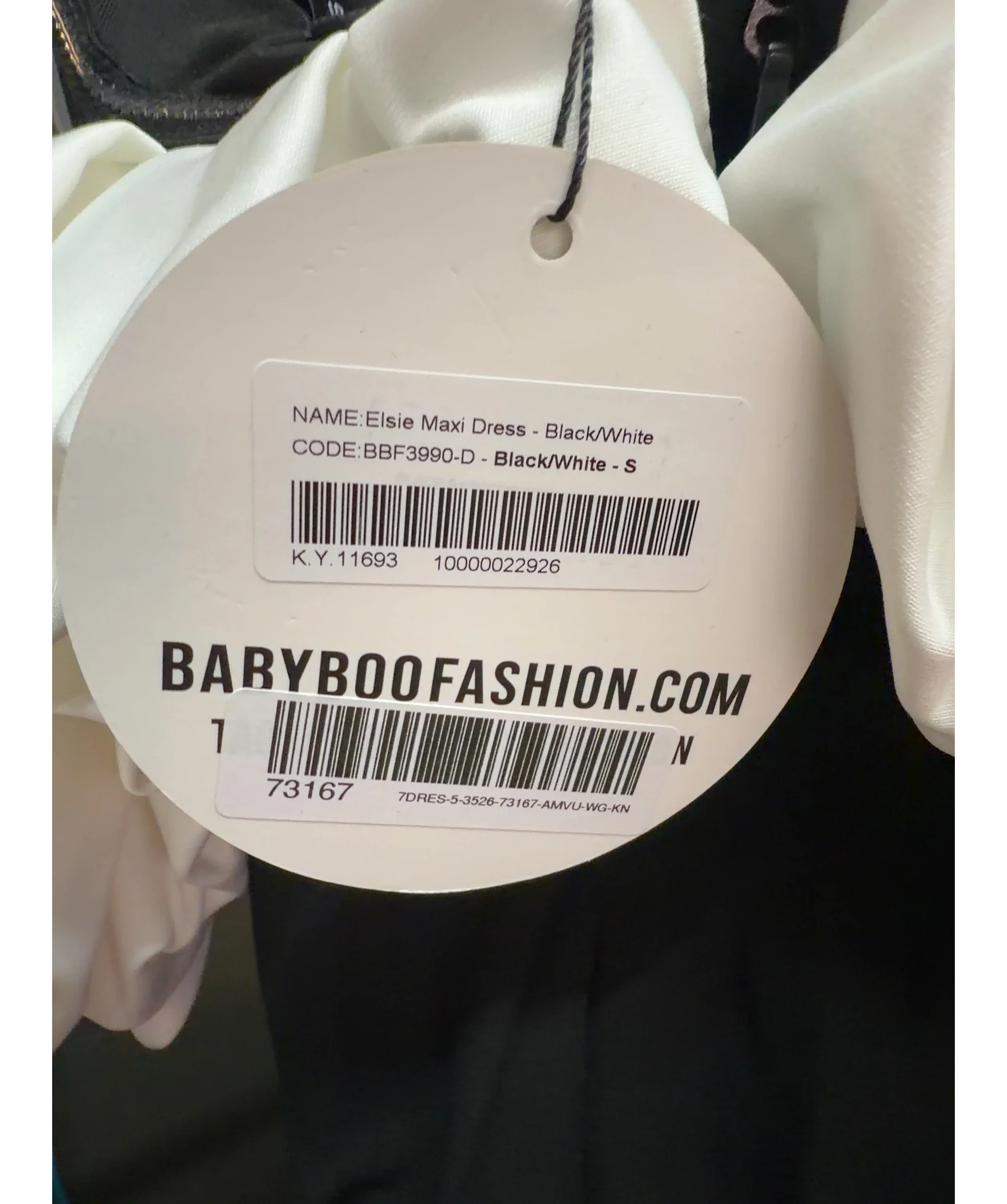 Babyboo Black Elsi Maxi Dress, size UK S — care label