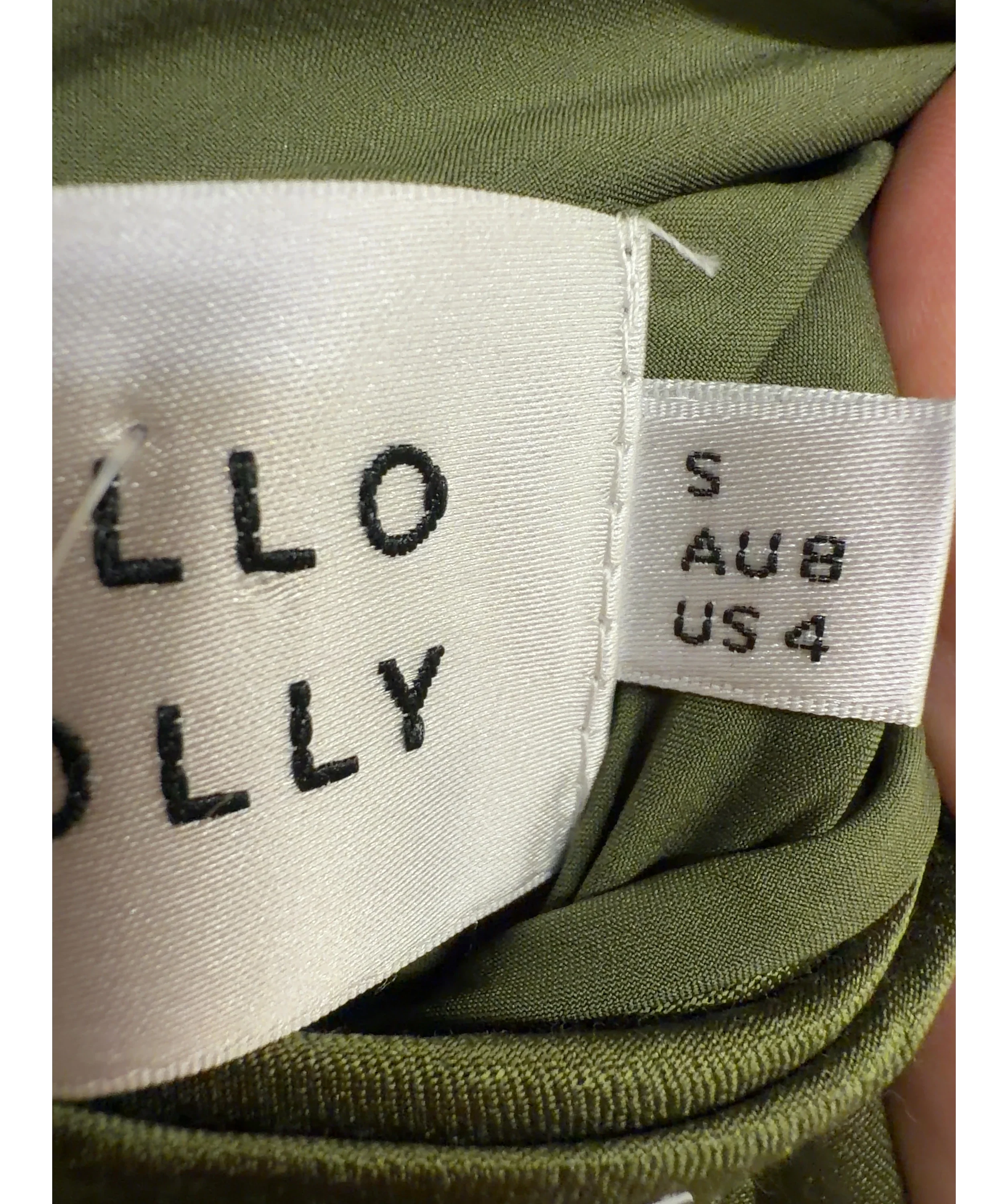 HELLO MOLLY Green Colour, size UK 8 — care label
