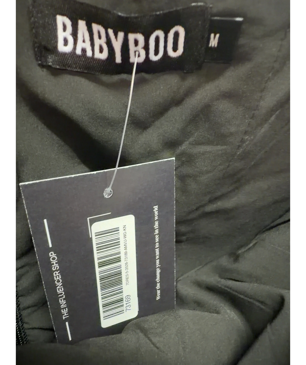 Babyboo Black Sabine Mini Dress, size UK M — detail