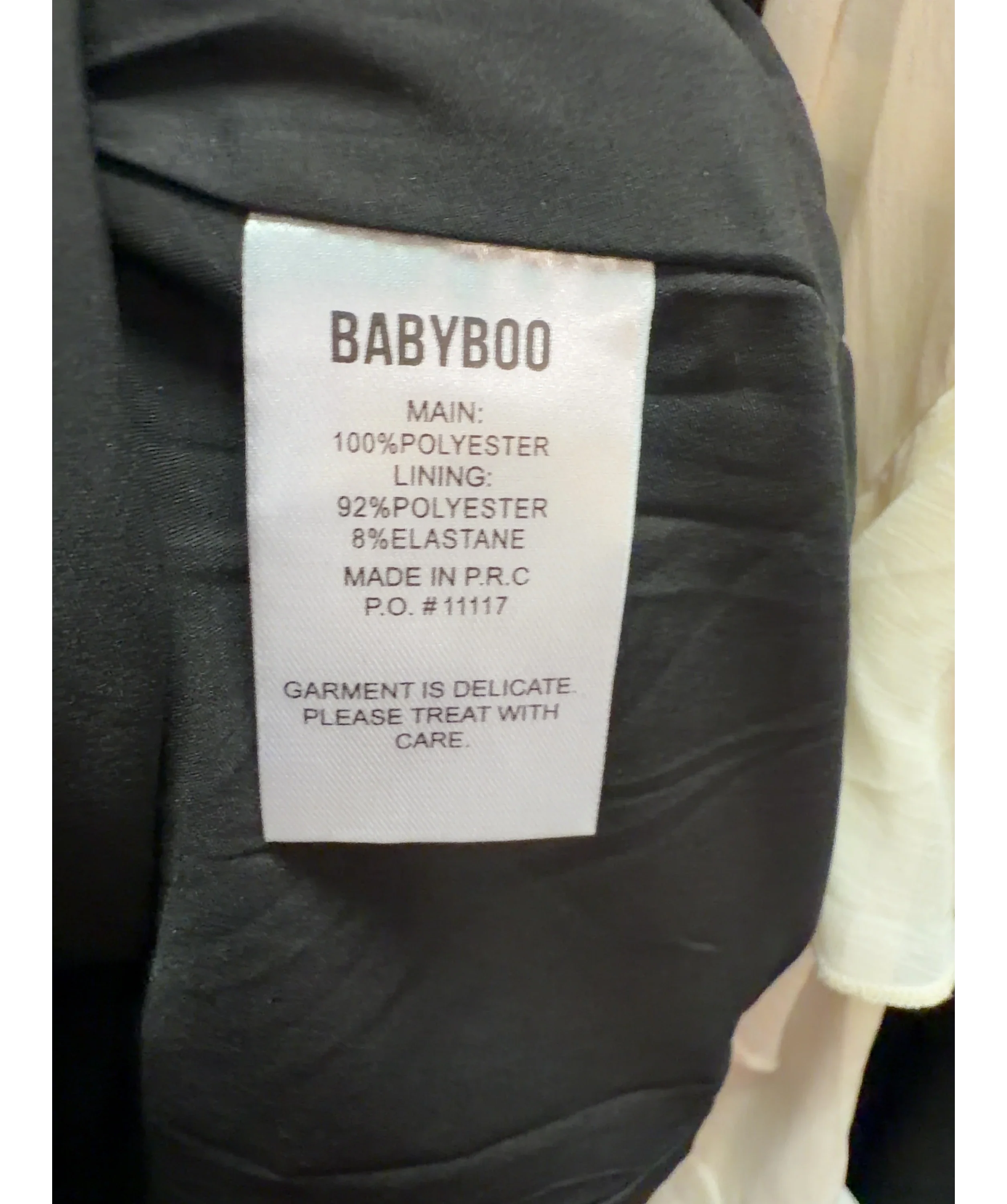 Babyboo Black Sabine Mini Dress, size UK M — label