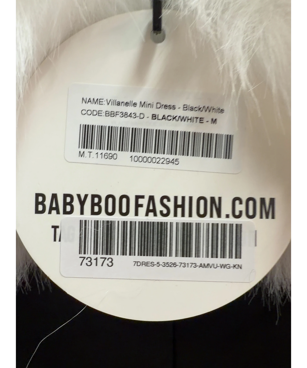 Babyboo Black Villanelle Mini Dress, size UK M — label
