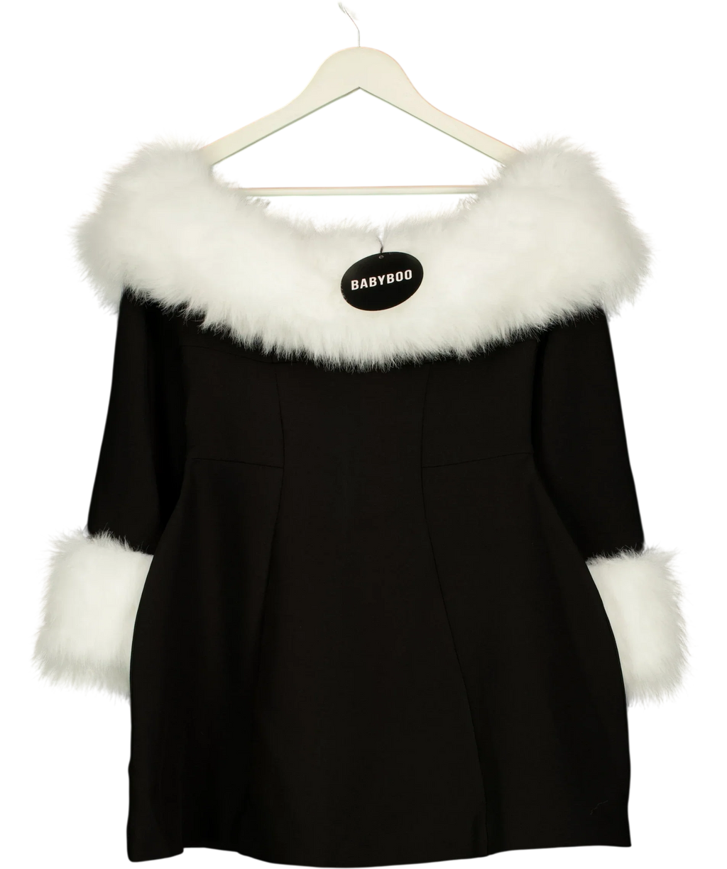 Babyboo Black Villanelle Mini Dress, size UK M — front