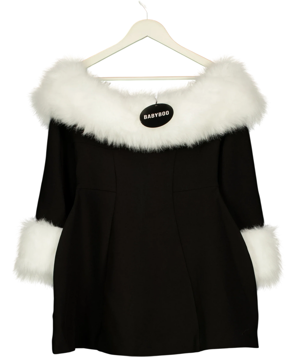 Babyboo Black Villanelle Mini Dress, size UK M — front