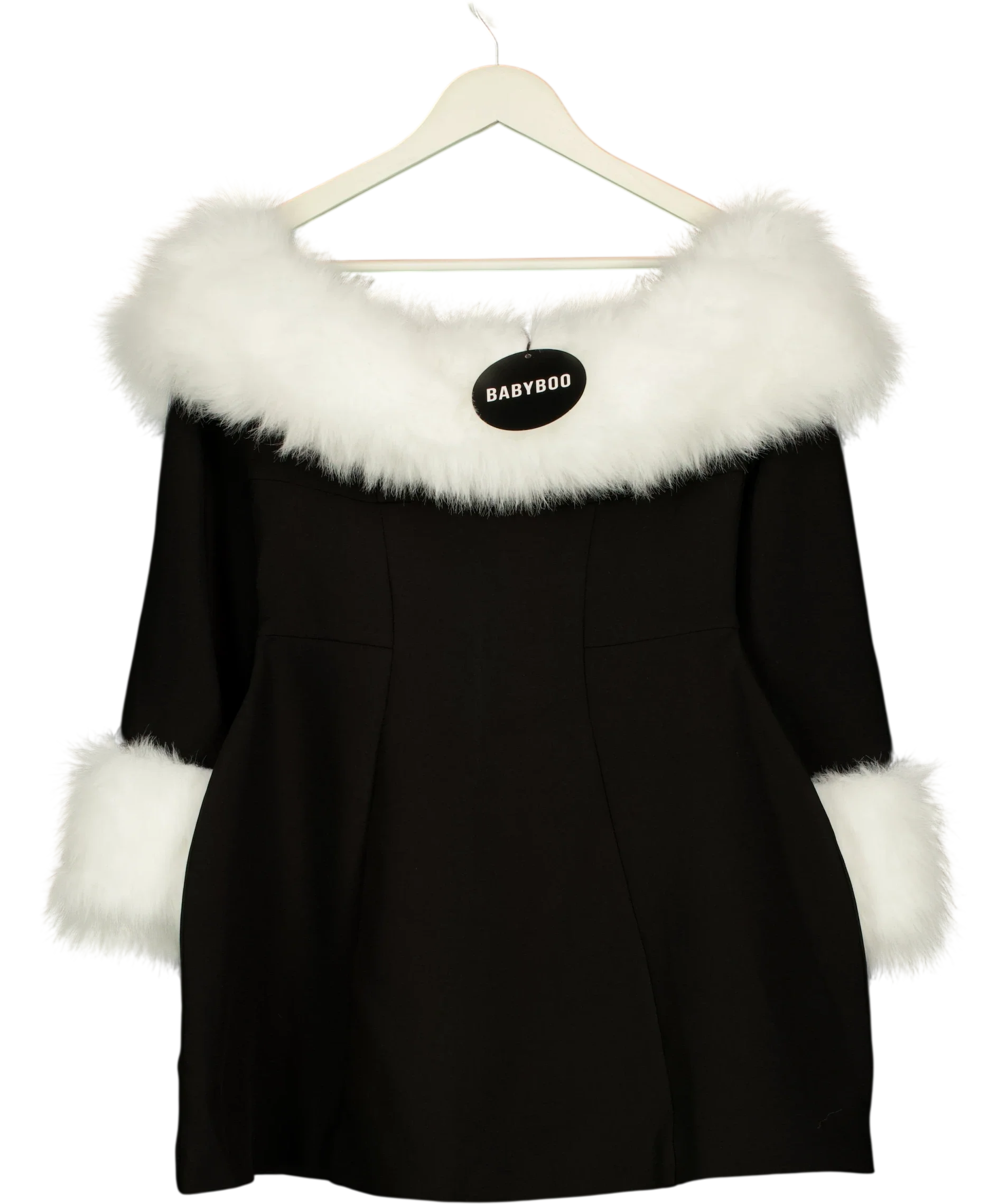 Babyboo Black Villanelle Mini Dress, size UK M — front