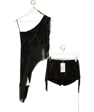 Musera Black Flock Print Damask Co-ord Set UK S