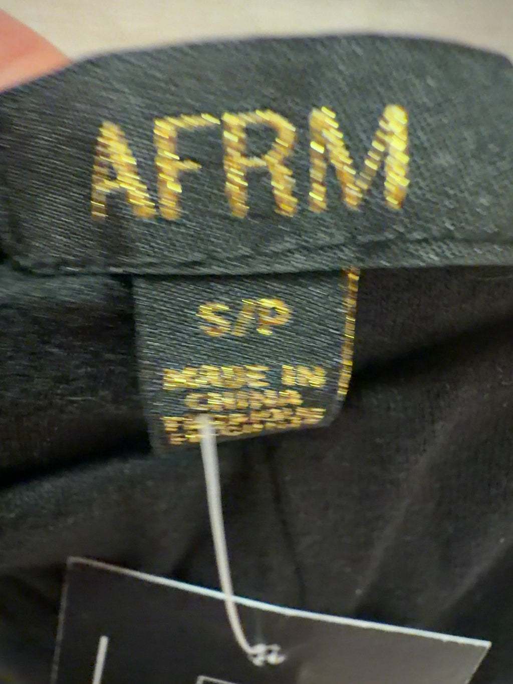 AFRM Black Ettie Essential Capri Leggings Noir, size UK S — care label