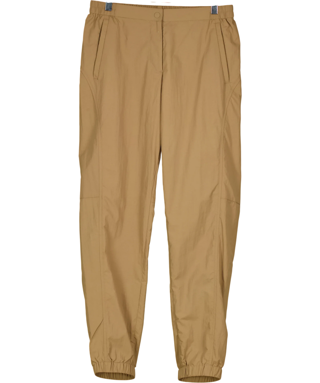 cos Brown Technical Nylon Barrel-Leg Beige Trousers EUR 36, size UK 8 — front