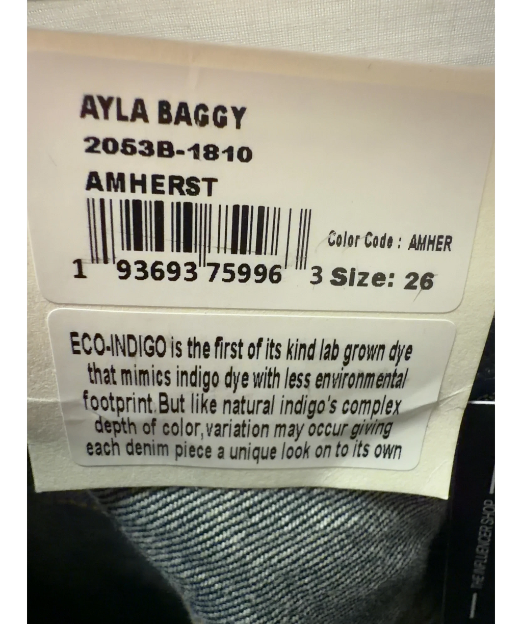 Citizens of Humanity Blue Ayla Baggy Amherst Indigo Jeans W26, size W26 — care label