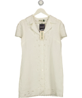 Rixo Cream Zayanna Esther Cutwork Embroidered Mini Dress, size UK 8 — front