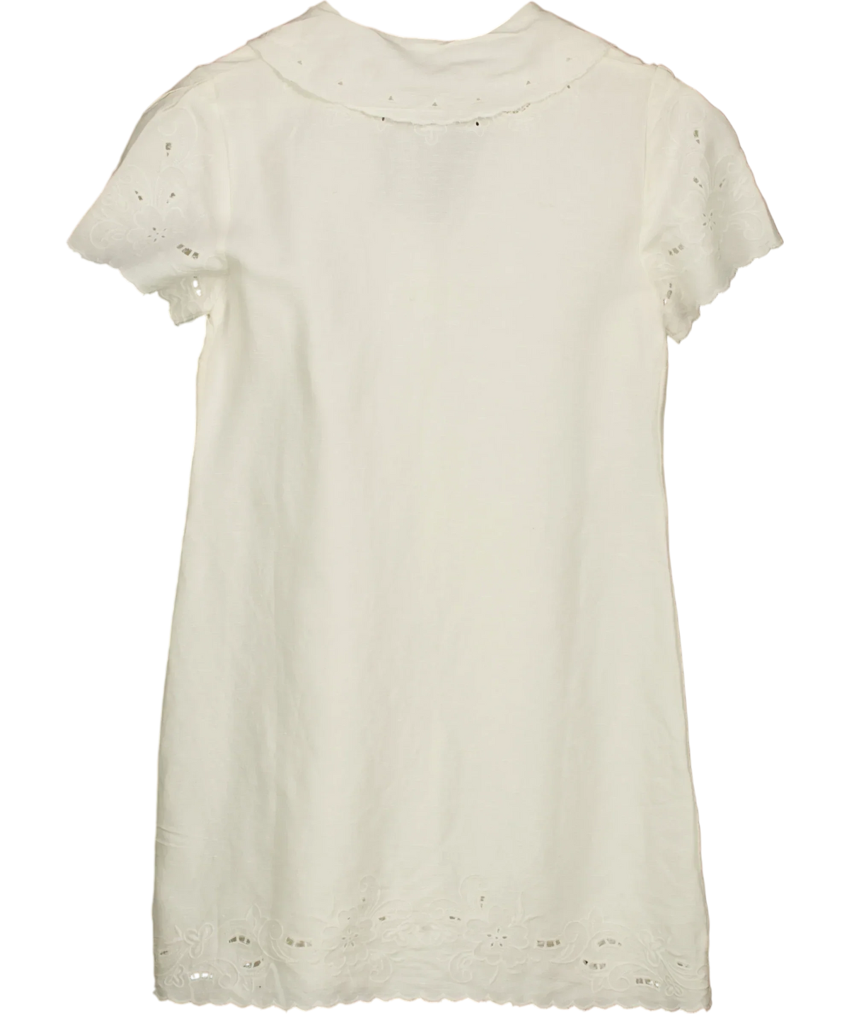Rixo Cream Zayanna Esther Cutwork Embroidered Mini Dress, size UK 8 — back