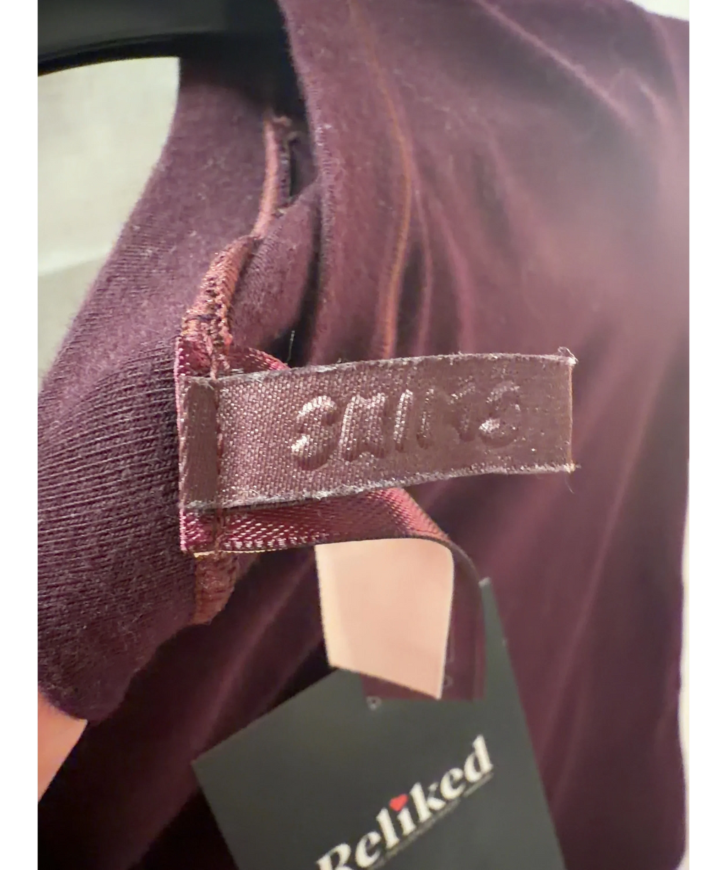 SKIMS Purple Cotton Jersey T-Shirt Currant purple, size UK S — detail