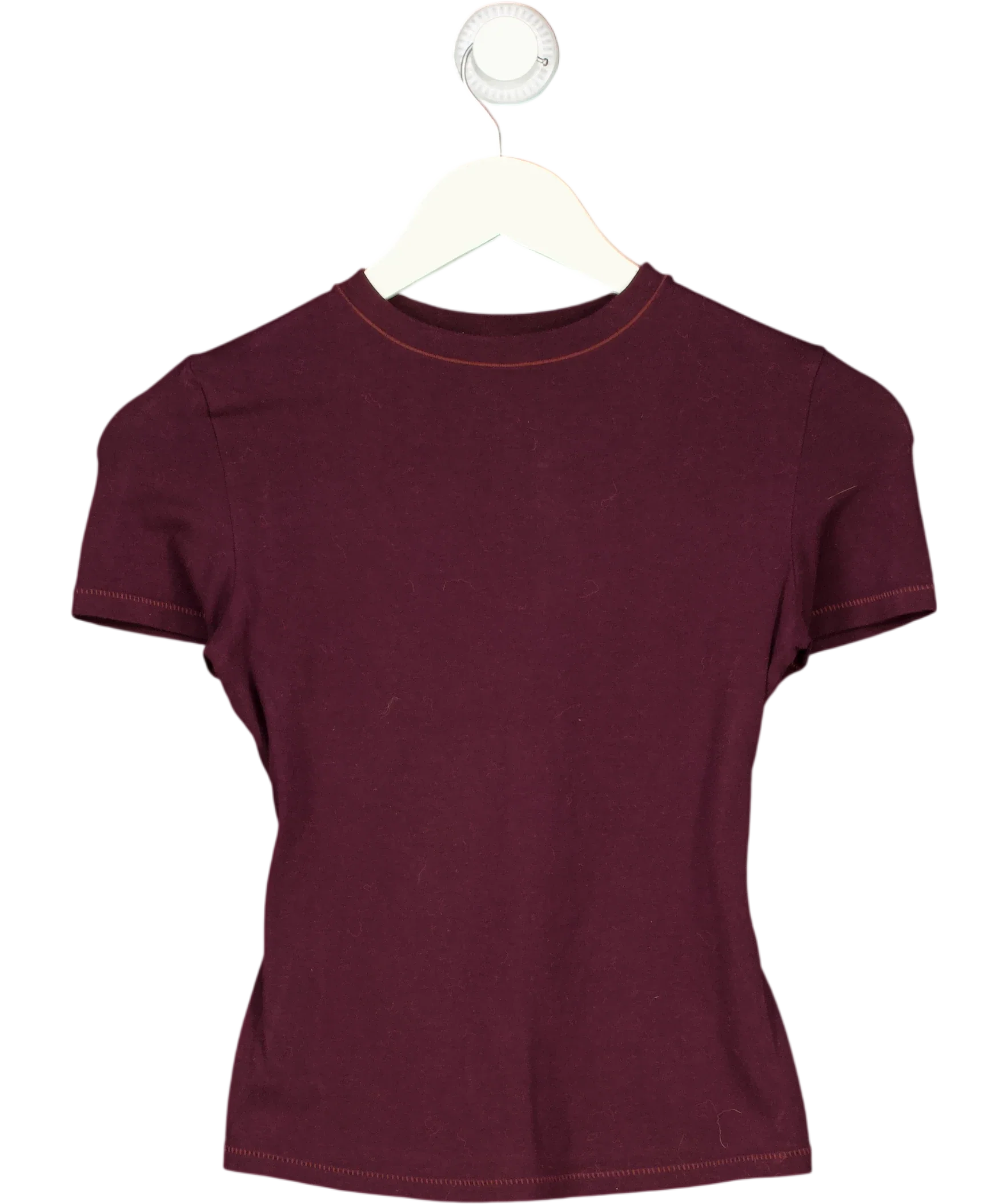 SKIMS Purple Cotton Jersey T-Shirt Currant purple, size UK S — front