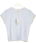 ME + EM Blue Baby Tee Lightweight Sweatshirt Chambray Blue Marl, size UK 8 — front
