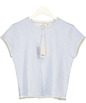 ME + EM Baby Tee Lightweight Sweatshirt Chambray Blue Marl UK 8