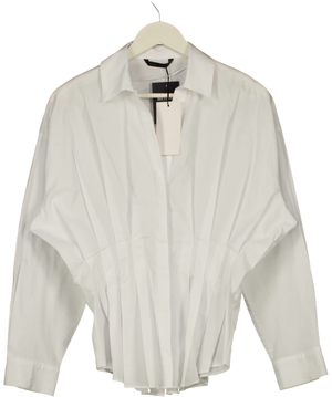 ZARA Pleated Poplin Shirt White UK S