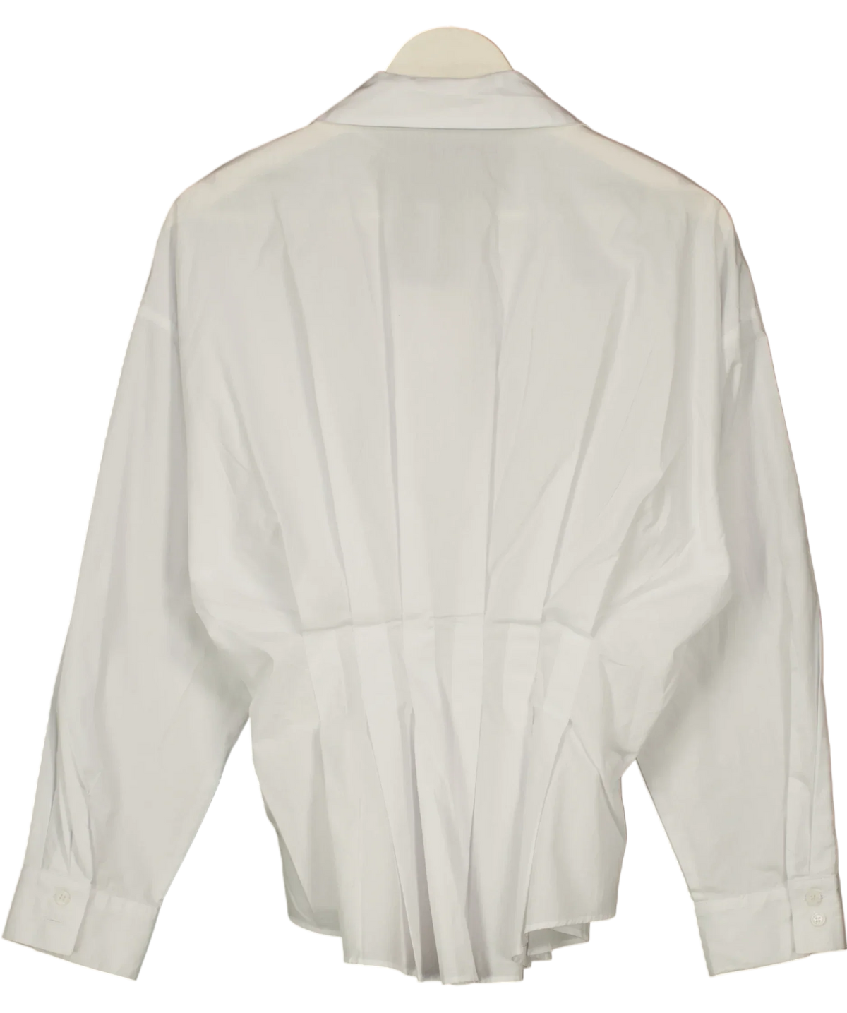 ZARA White Pleated Poplin Shirt White, size UK S — back