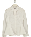 ZARA White Collection Poplin Peplum Shirt White, size UK S — front