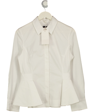 ZARA Collection Poplin Peplum Shirt White UK S