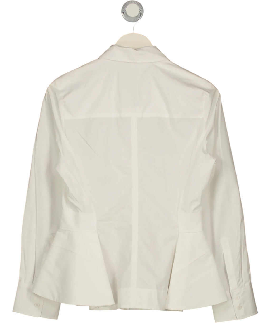 ZARA White Collection Poplin Peplum Shirt White, size UK S — back