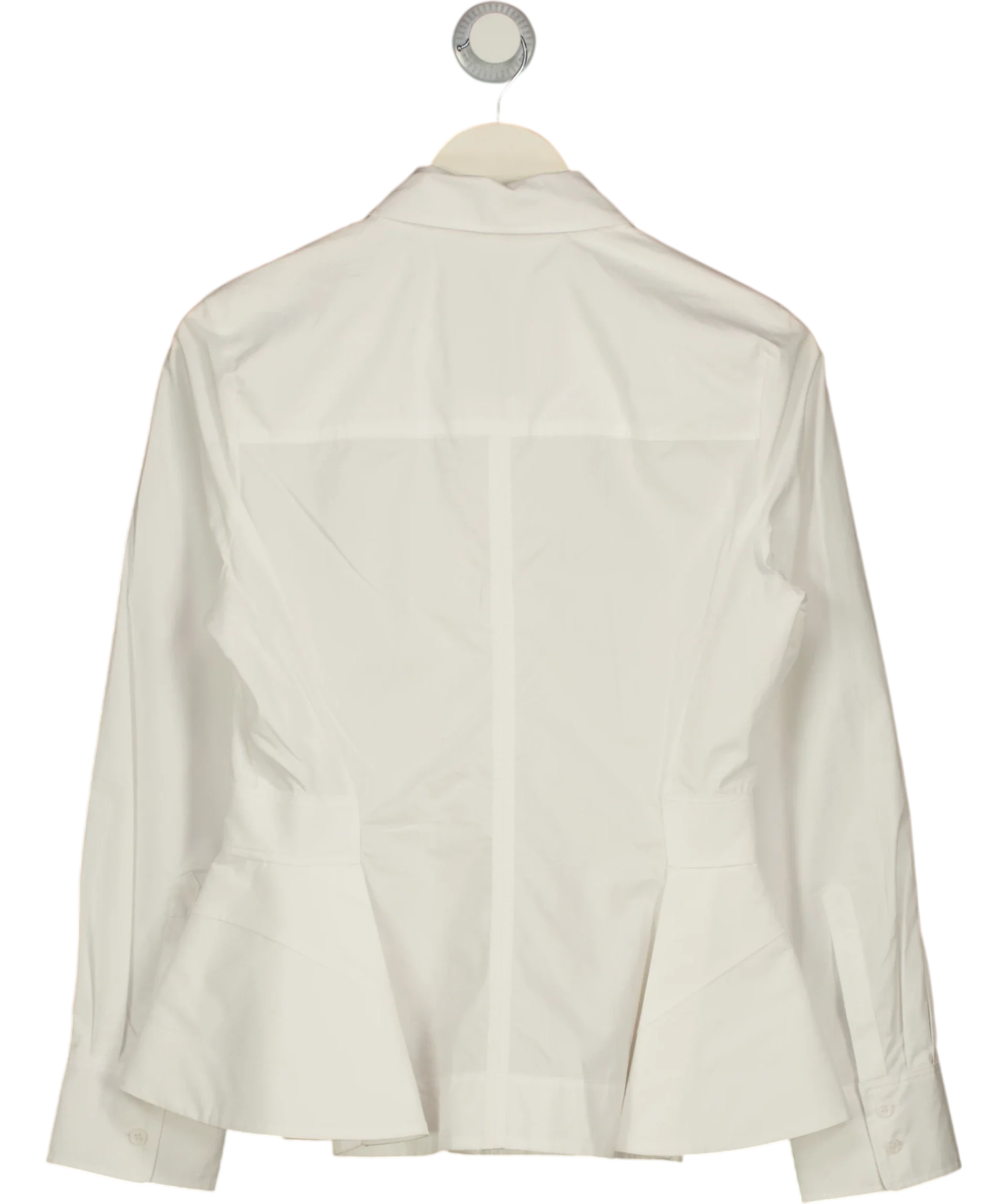 ZARA White Collection Poplin Peplum Shirt White, size UK S — back