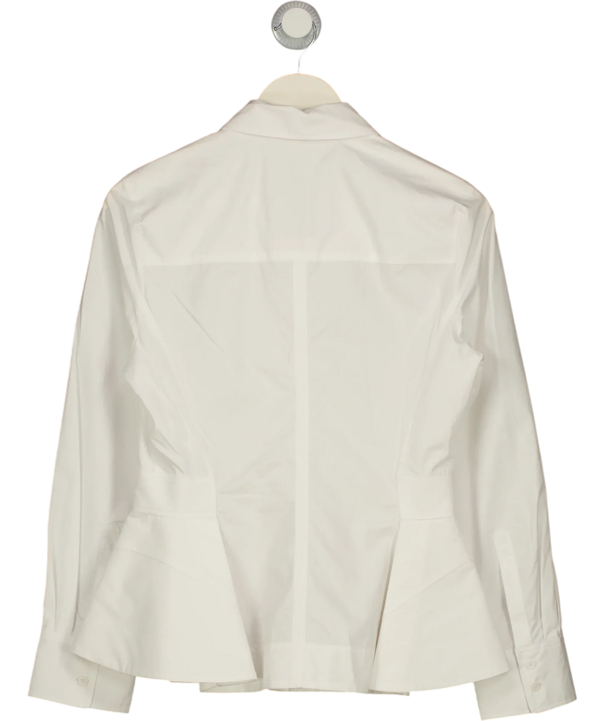 ZARA White Collection Poplin Peplum Shirt White, size UK S — back