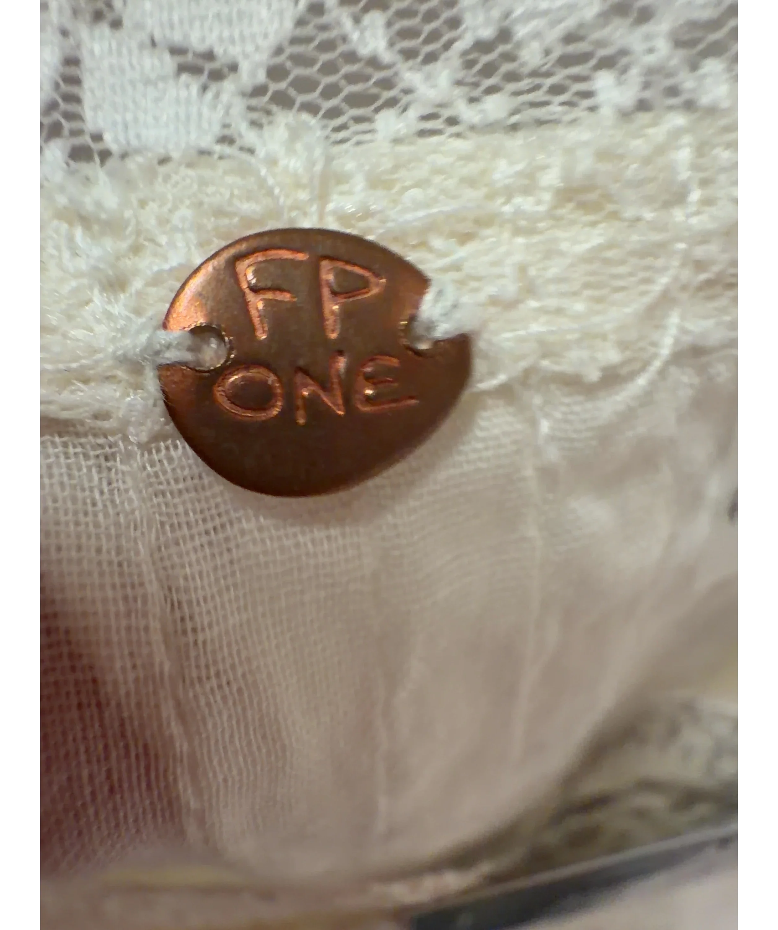 FP One White Clean Ivory Loren Apron Maxi Top, size UK S — detail