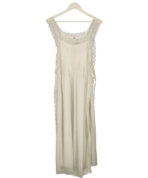 FREE PEOPLE White Clean Ivory Loren Apron Maxi Top UK S