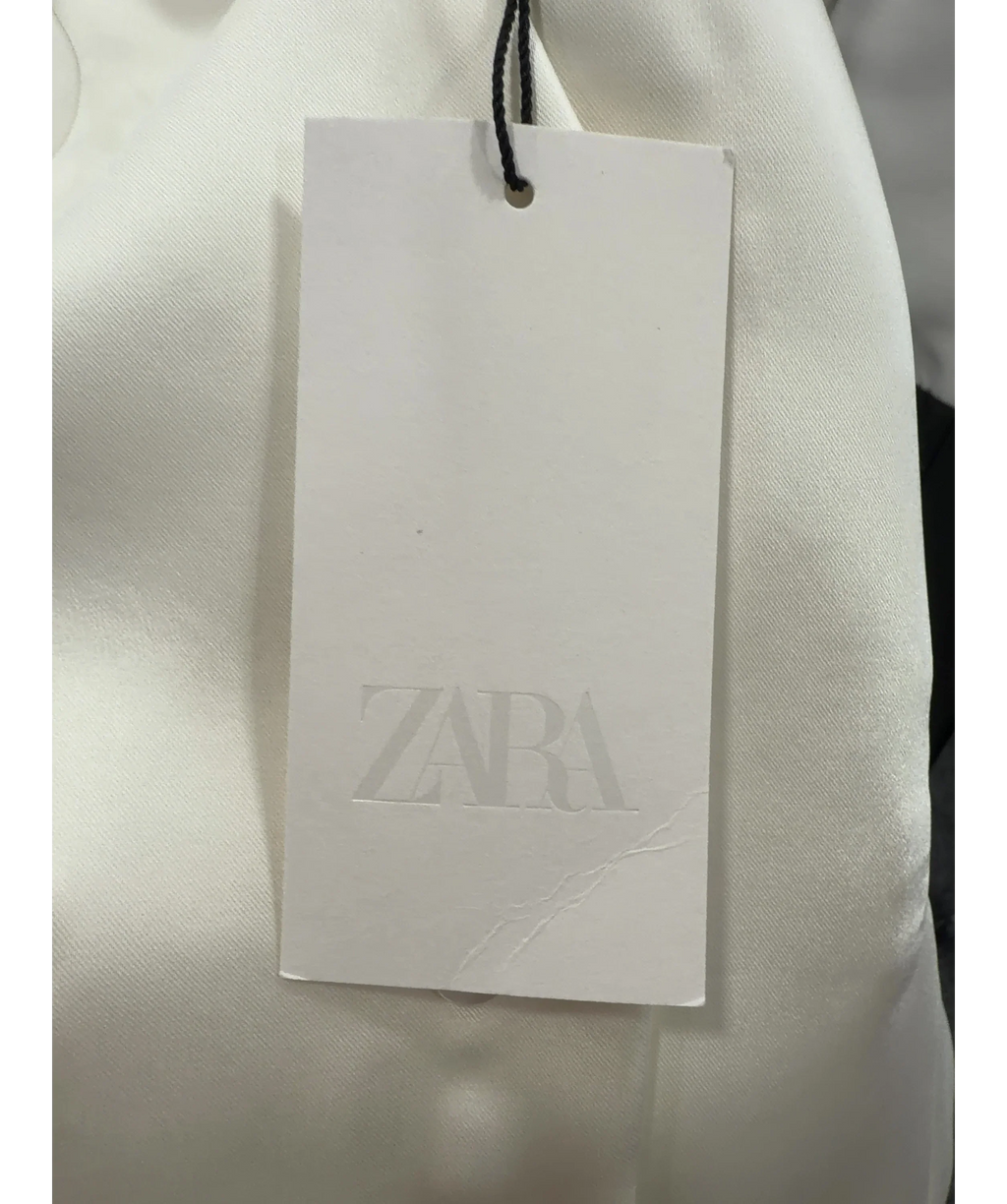 ZARA Cream Open Back Satin Waistcoat Top Oyster White S, size UK M — detail
