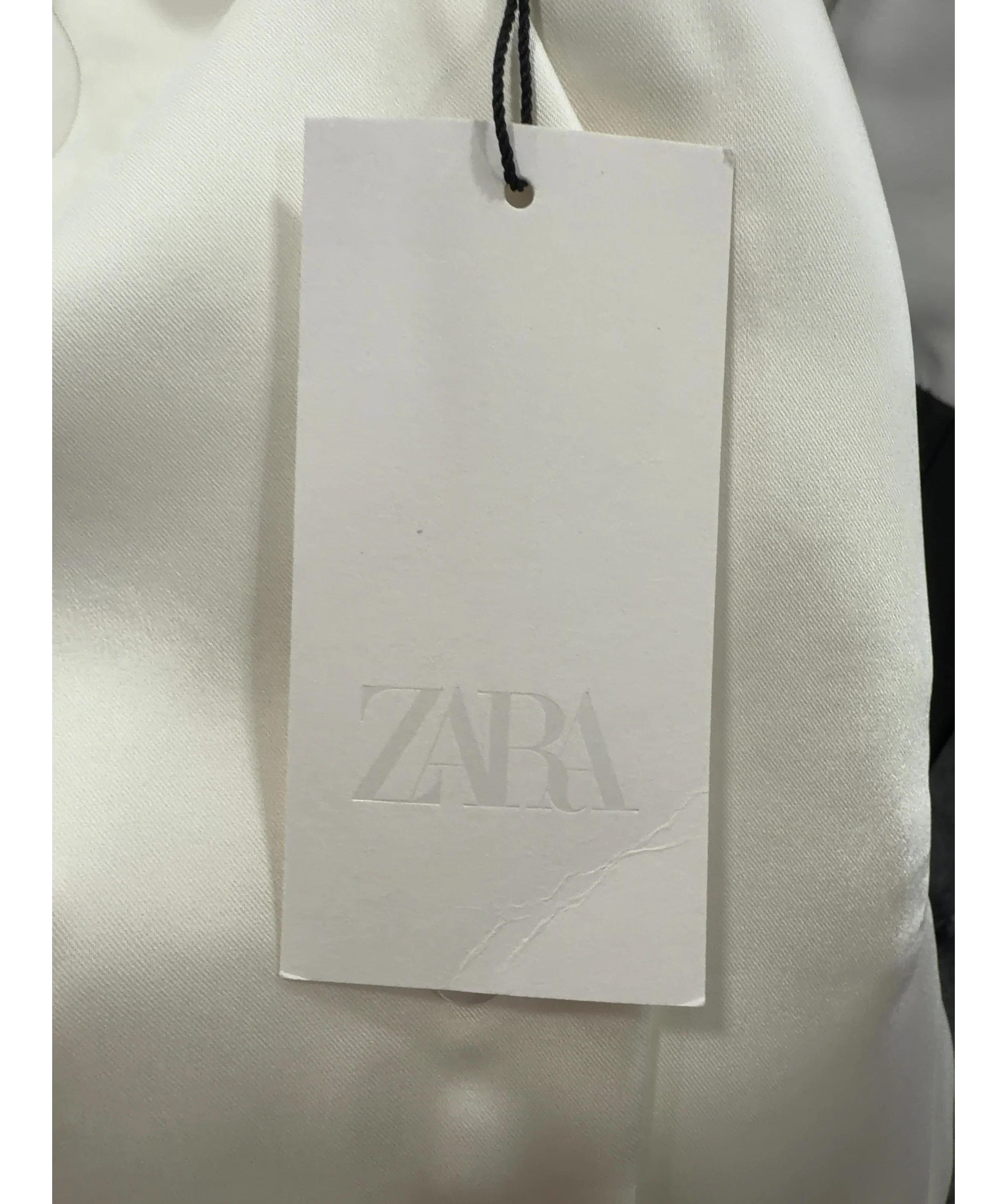 ZARA Cream Open Back Satin Waistcoat Top Oyster White S, size UK M — detail