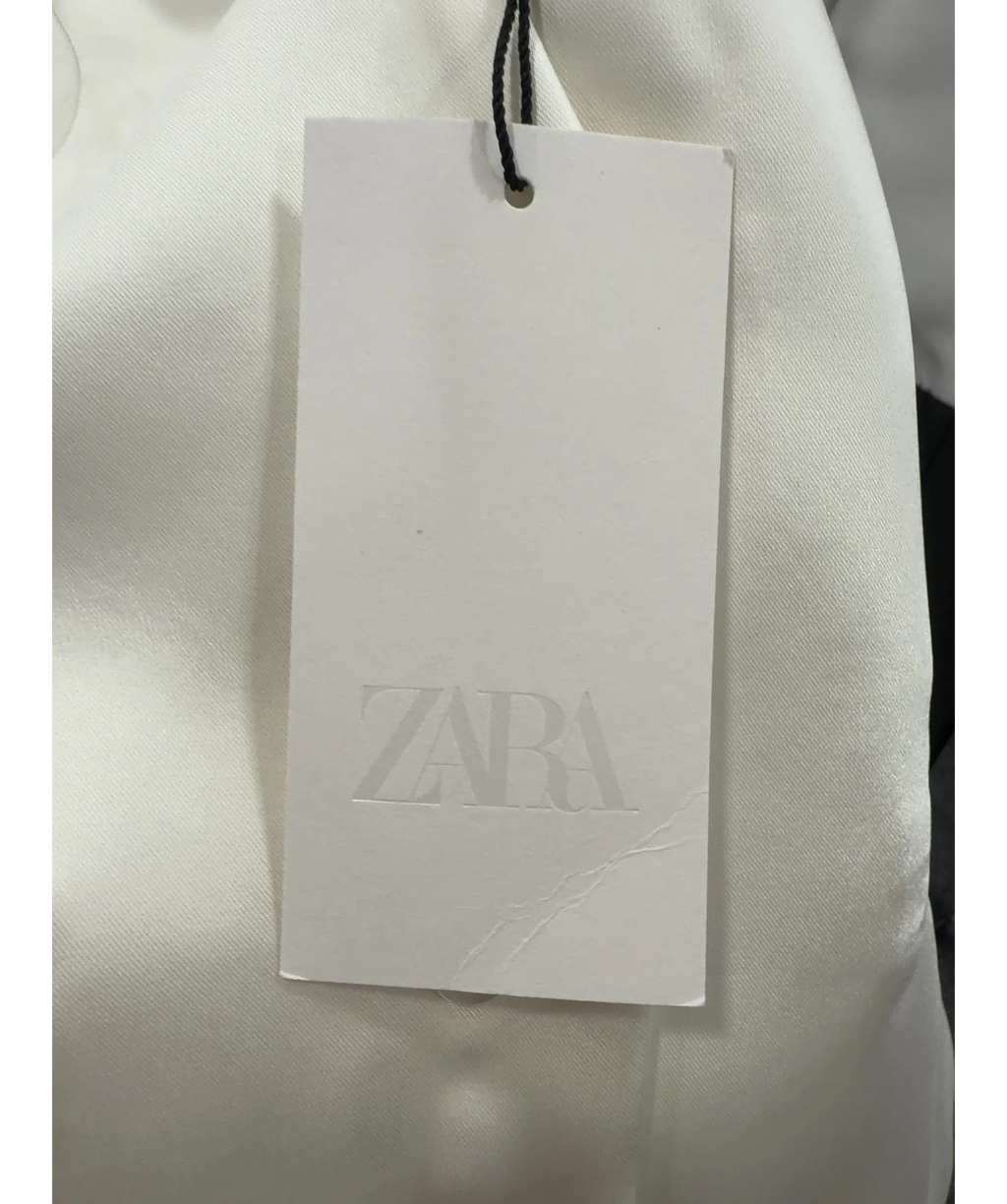 ZARA Cream Open Back Satin Waistcoat Top Oyster White S, size UK M — detail