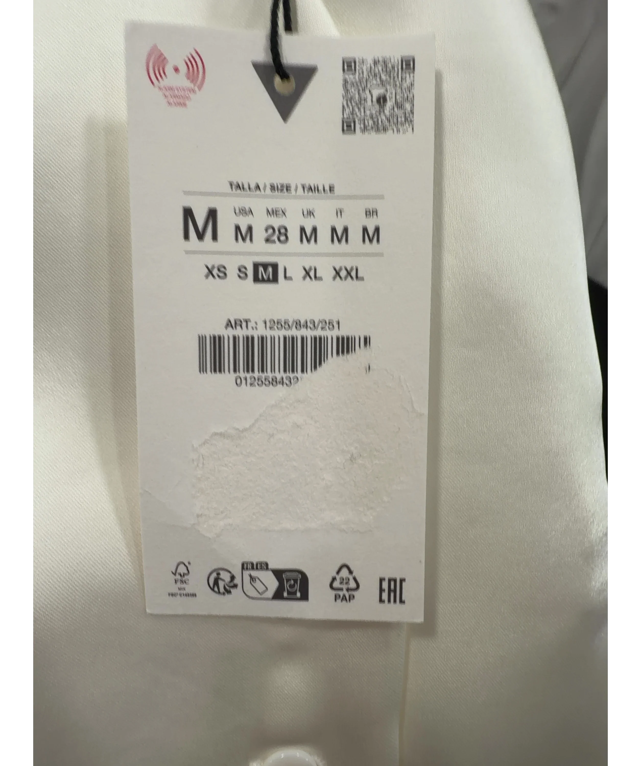 ZARA Cream Open Back Satin Waistcoat Top Oyster White S, size UK M — care label