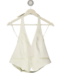 ZARA Cream Open Back Satin Waistcoat Top Oyster White S, size UK M — front