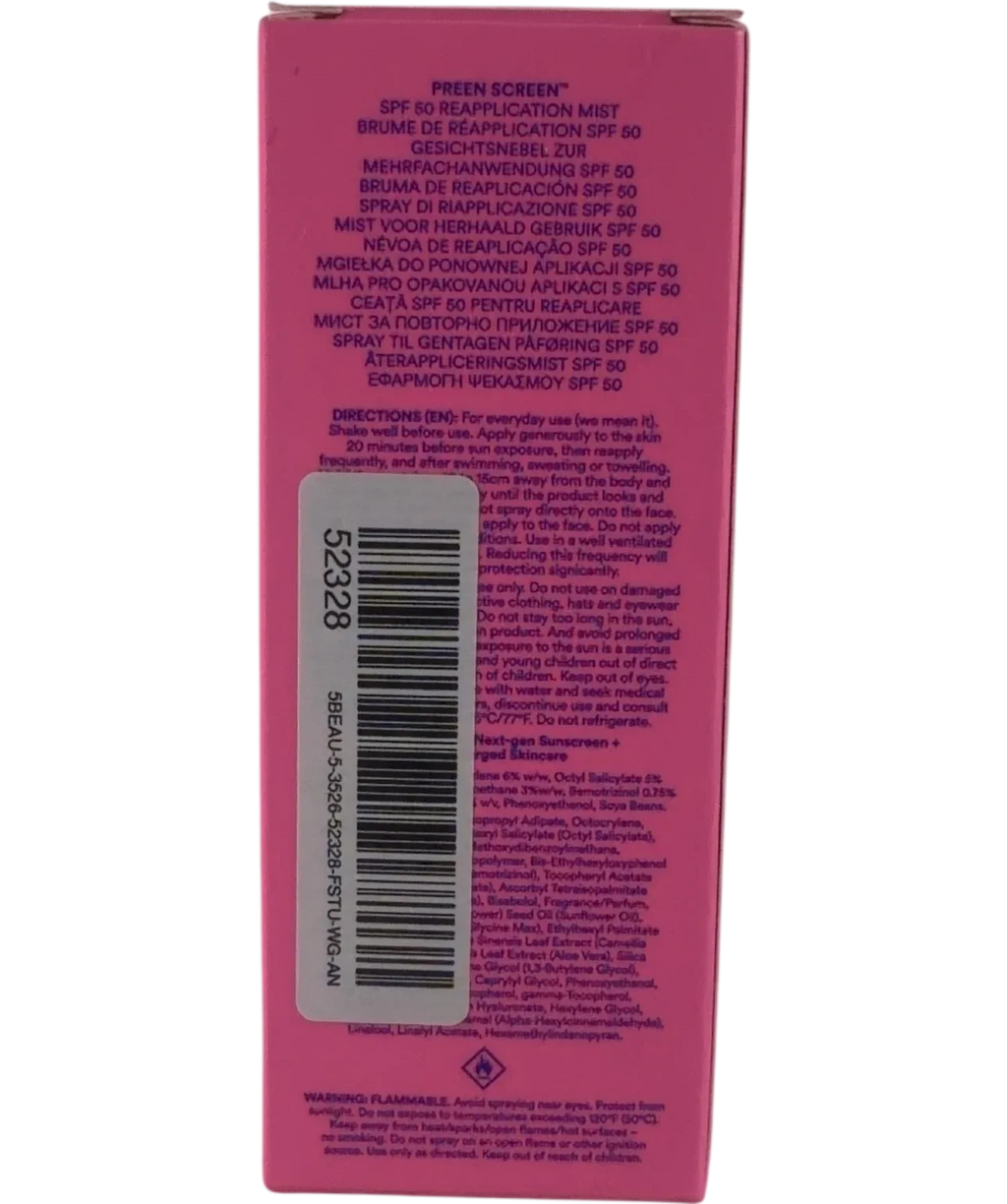 ultra violette Preen Screen SPF 50 Reapplication Mist, size 50ml — back