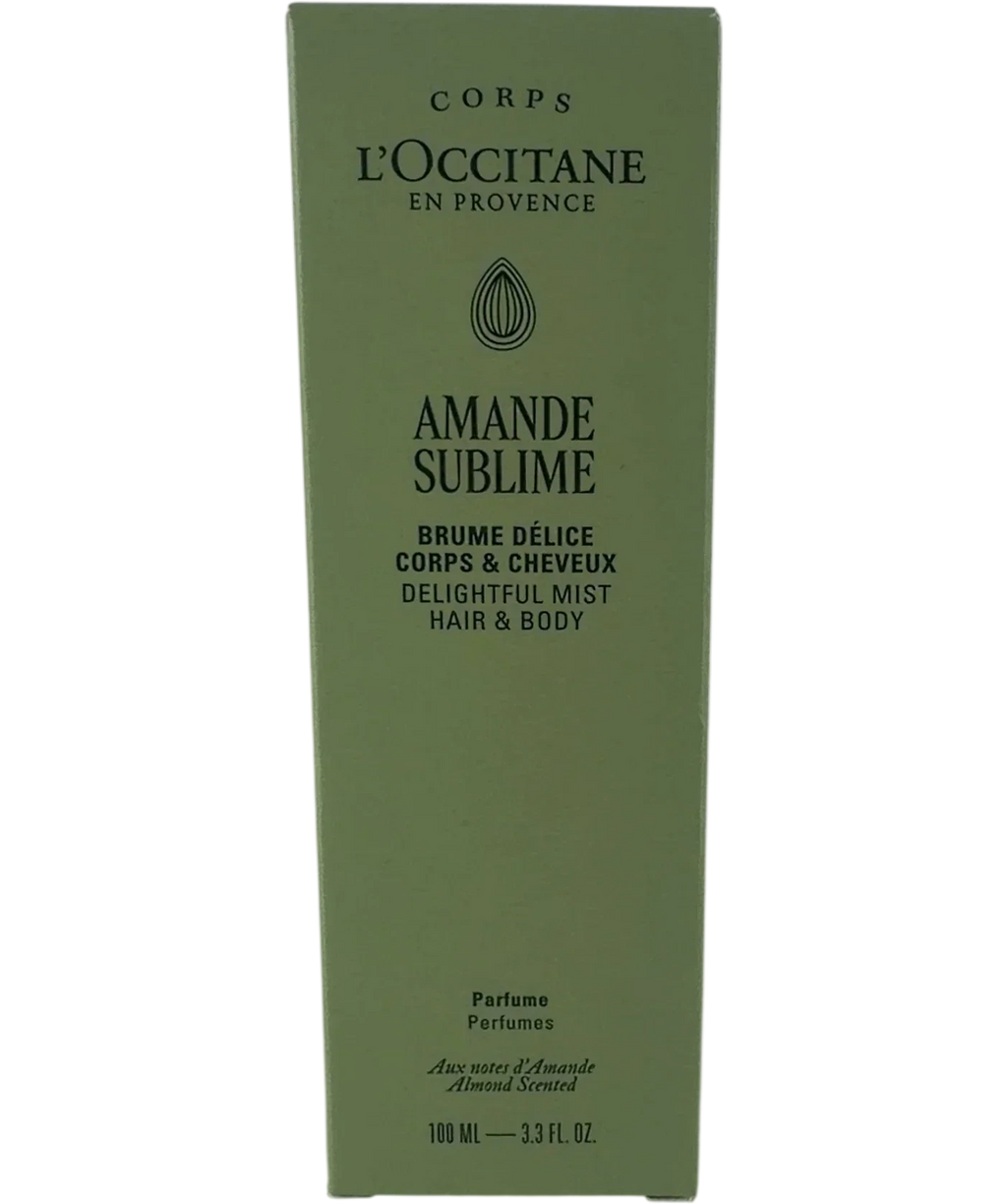 Loccitane Amande Sublime Delightful Hair & Body Mist, size 100ml — front