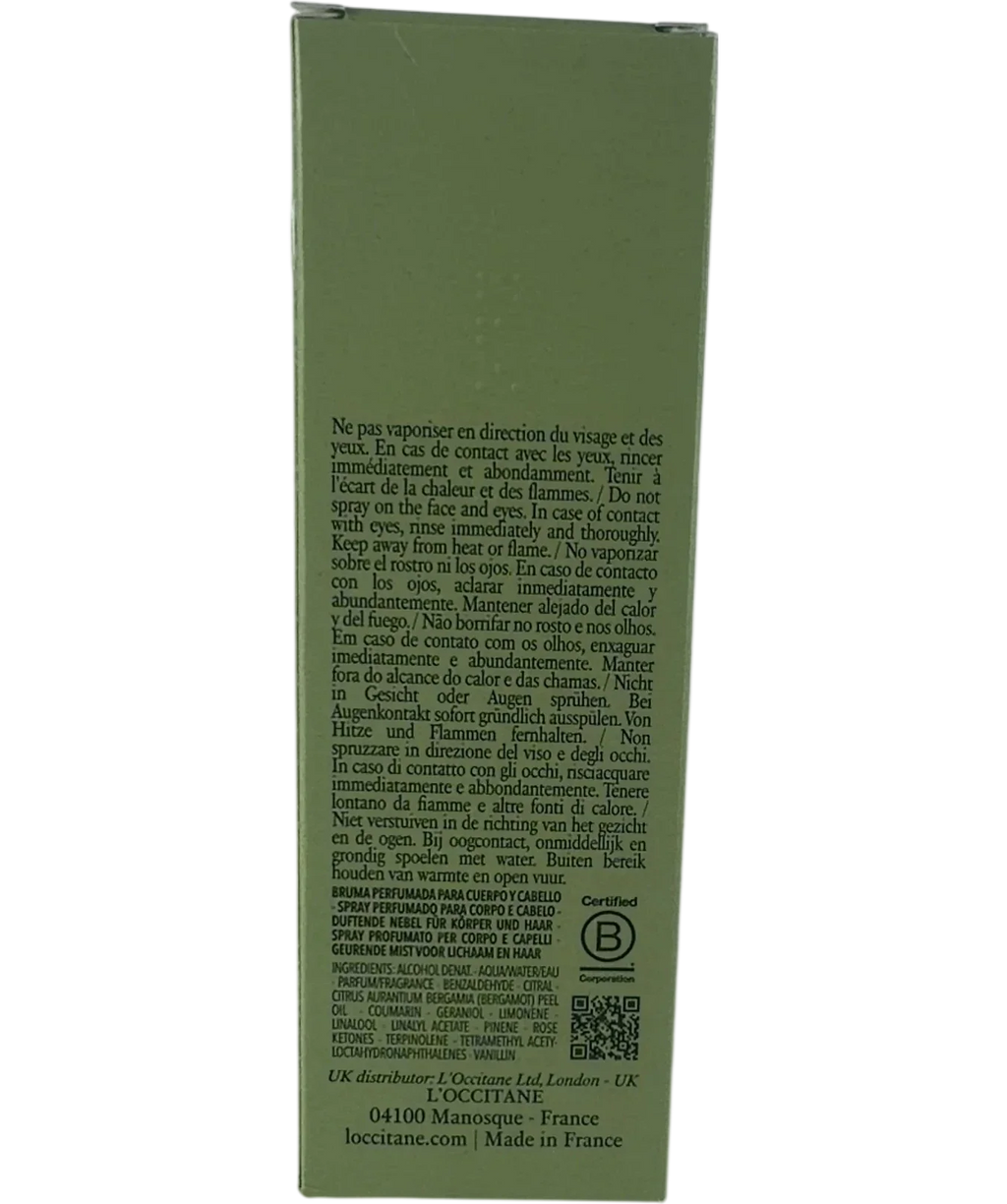 Loccitane Amande Sublime Delightful Hair & Body Mist, size 100ml — back