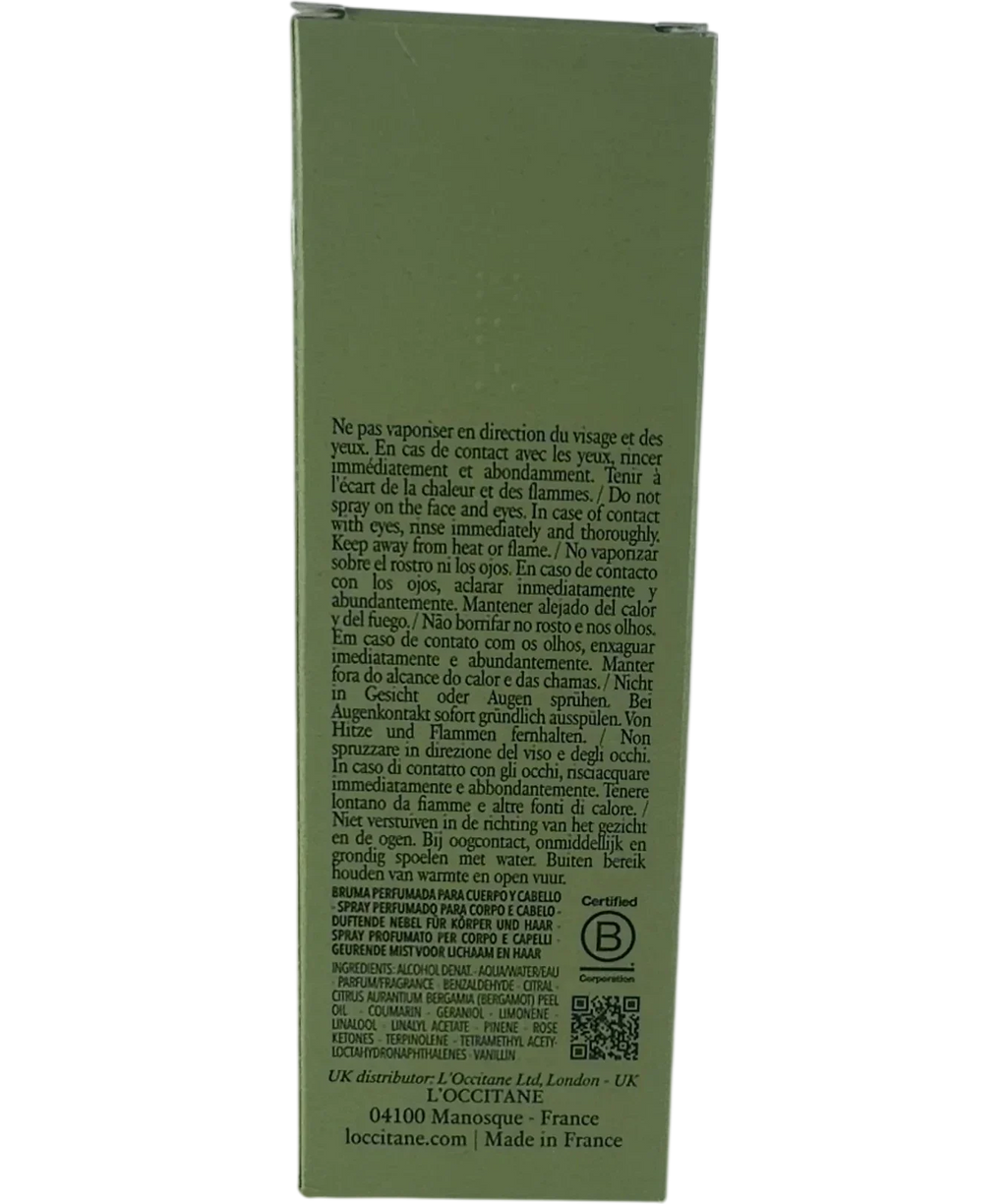 Loccitane Amande Sublime Delightful Hair & Body Mist, size 100ml — back