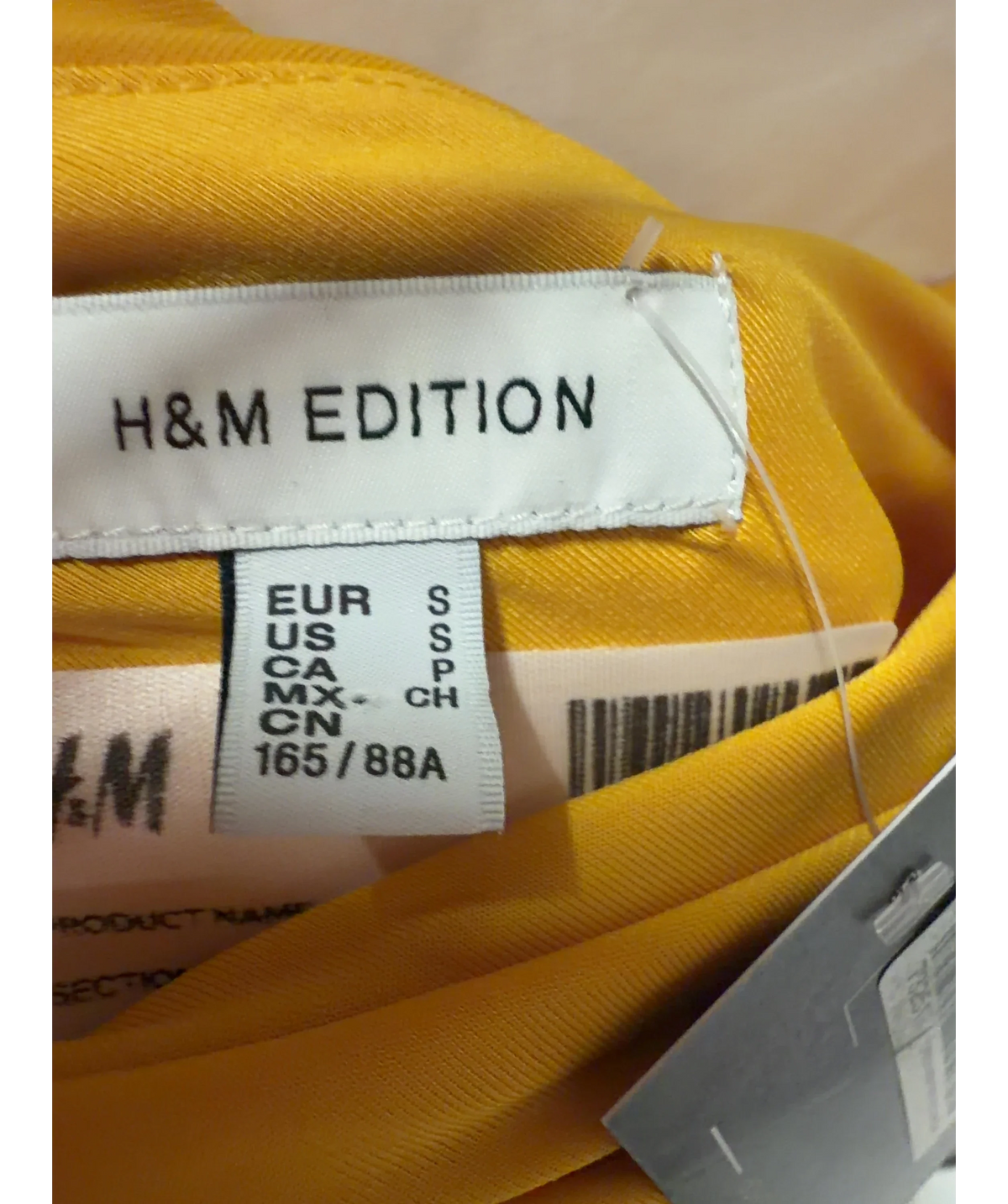 H&M Edition Jerry Yellow One-shoulder Bubble-hem Dress UK S — Size