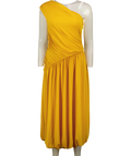H&M Yellow Edition Jerry Yellow One-Shoulder Bubble-Hem Dress, size UK S — front