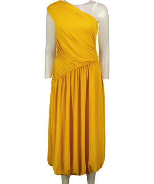 H&M Edition Jerry Yellow One-shoulder Bubble-hem Dress UK S