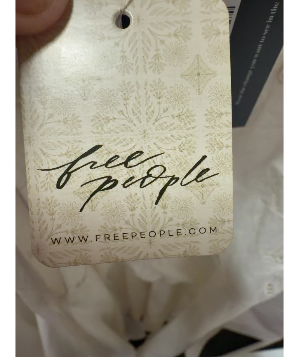 Free People Cream Clean Ivory Pearl Maxi Top, size UK XS — detail