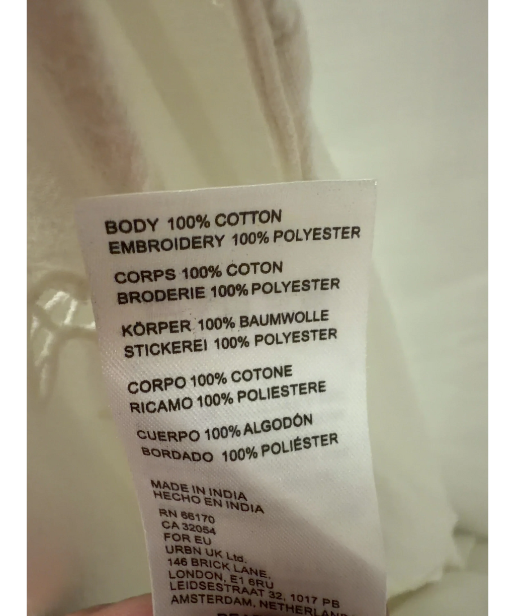 Free People Cream Clean Ivory Pearl Maxi Top UK XS — Materials