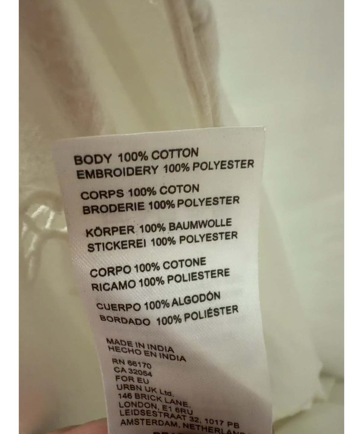 Free People Cream Clean Ivory Pearl Maxi Top UK XS — Materials