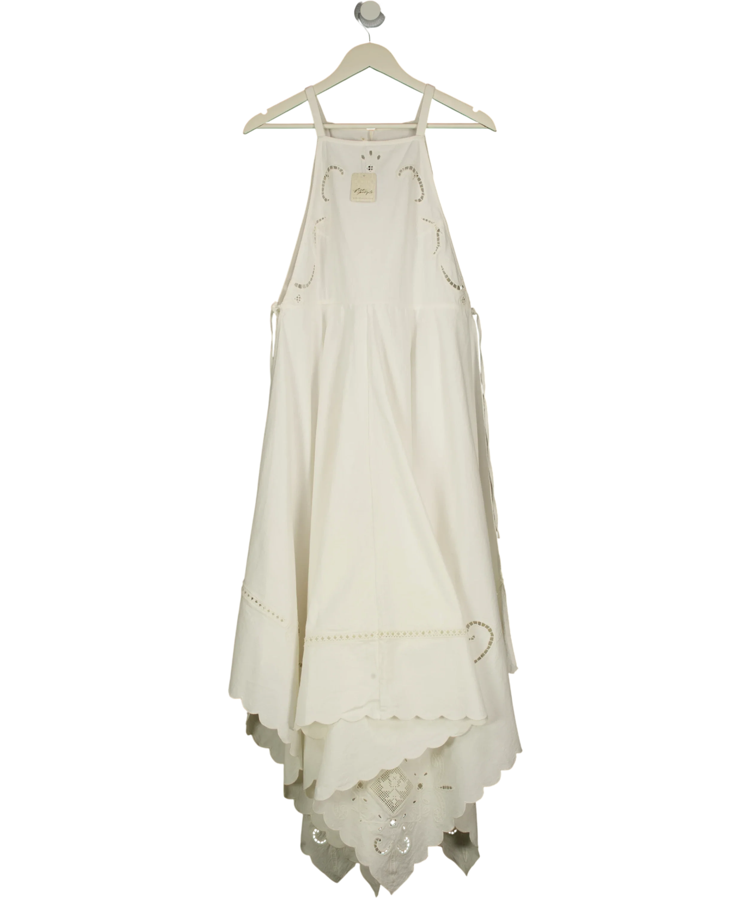 Free People Cream Clean Ivory Pearl Maxi Top, size UK XS — front