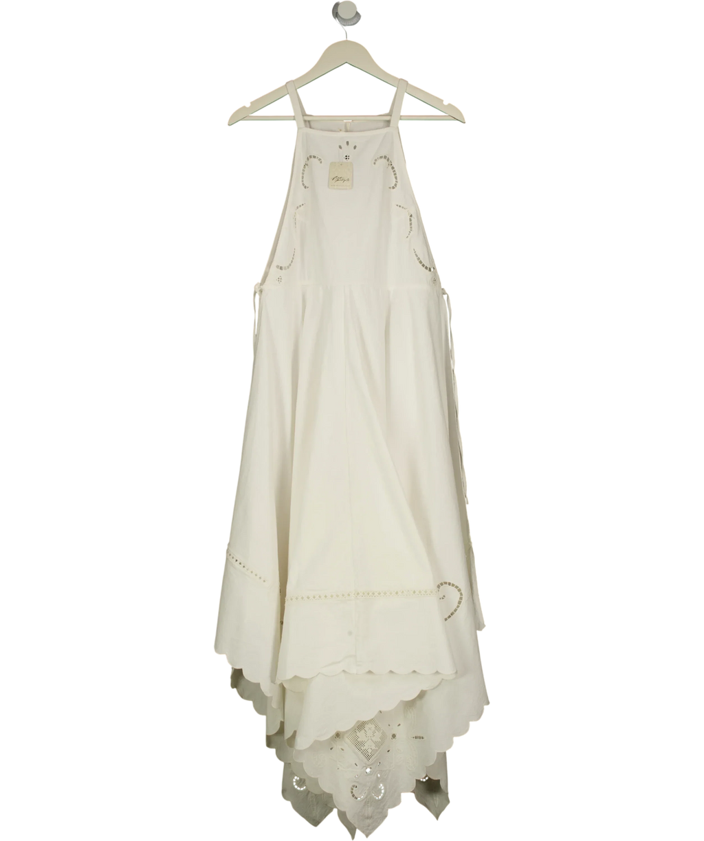 Free People Cream Clean Ivory Pearl Maxi Top, size UK XS — front