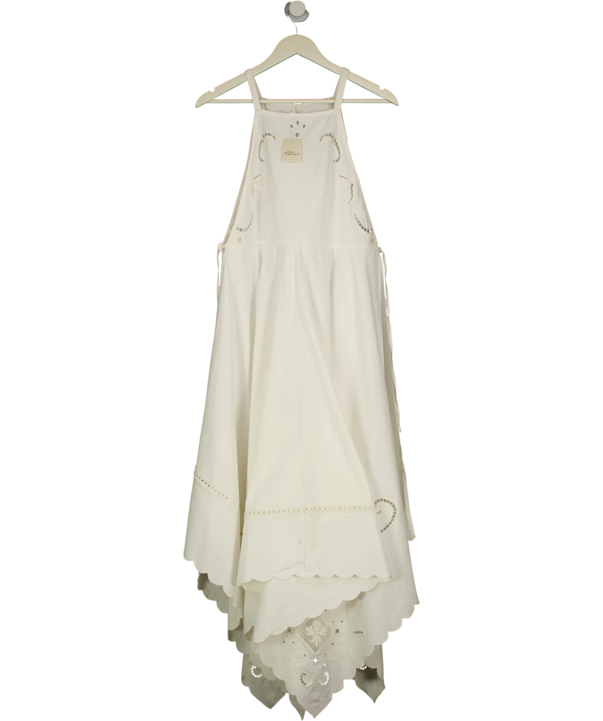 Free People Cream Clean Ivory Pearl Maxi Top, size UK XS — front