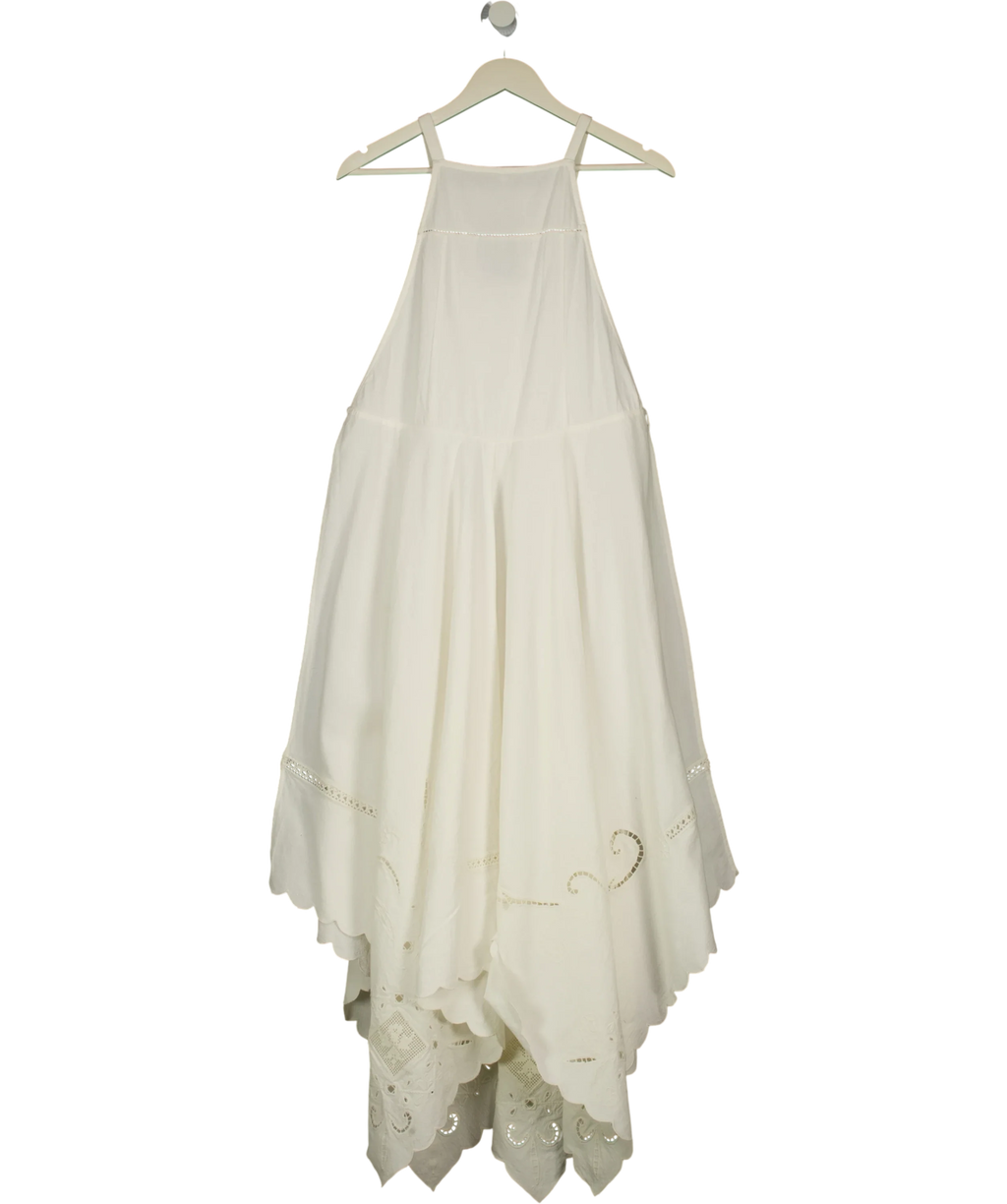 Free People Cream Clean Ivory Pearl Maxi Top, size UK XS — back