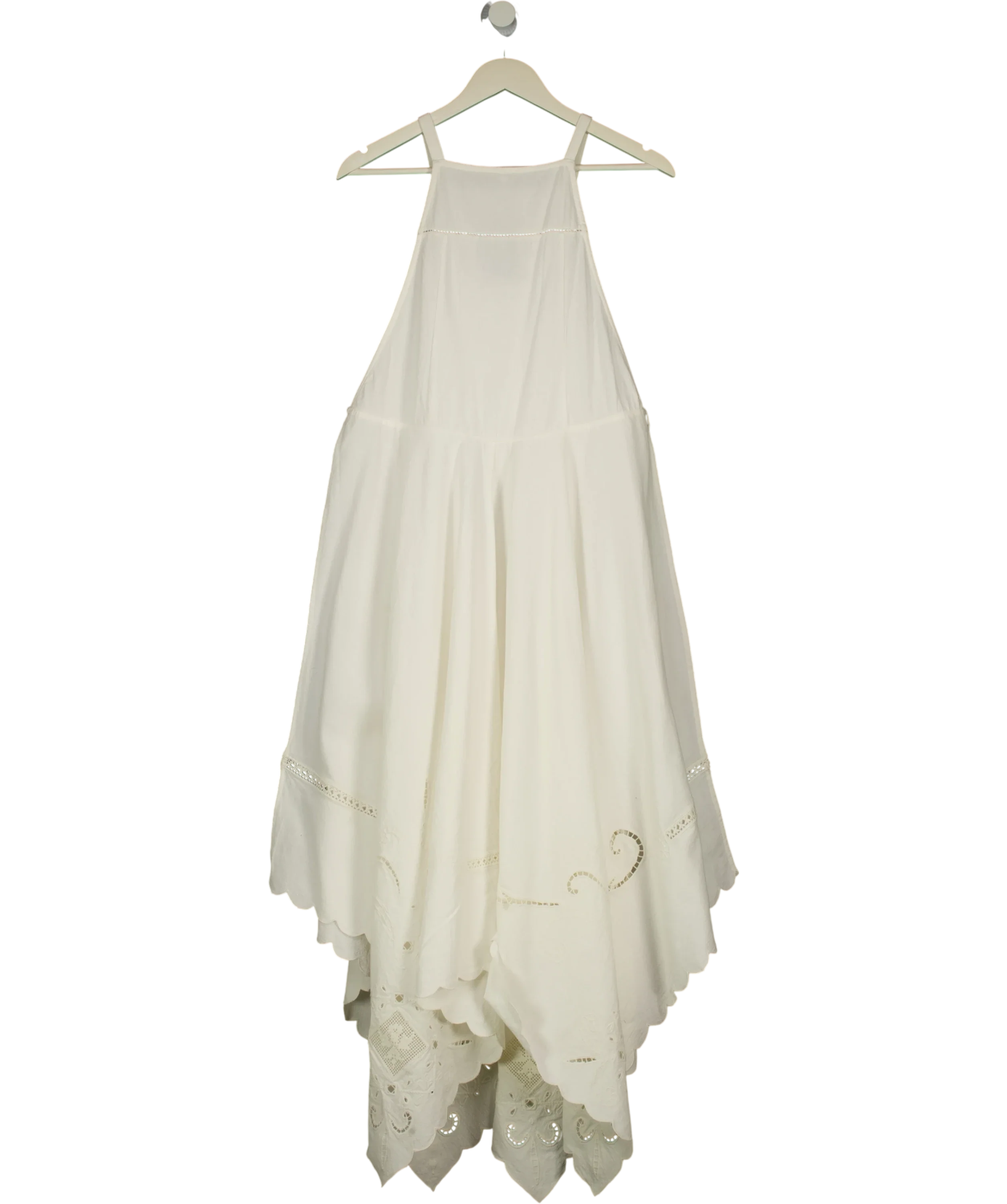 Free People Cream Clean Ivory Pearl Maxi Top, size UK XS — back
